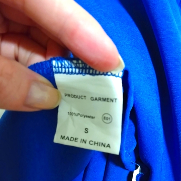 Very pretty blue flowy dress sz small - Picture 3 of 4